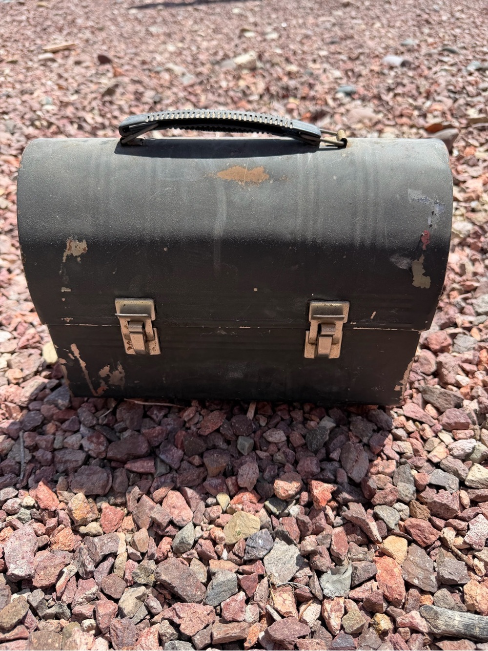 Vintage Aladdin Industries Black Metal Dome Lunch Box 1950s